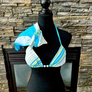 Dream blue and white striped bikini